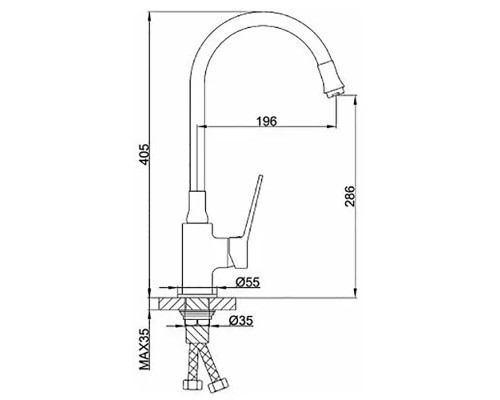 Смеситель для кухни Frap H62 F4462 Черный матовый