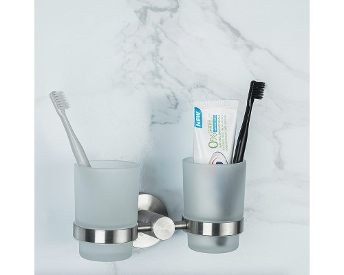 Стакан для зубных щеток Frap F301 F30108 двойной Сатин