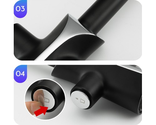 Смеситель для кухни Gappo G03-6 G4303-6 Черный матовый Хром