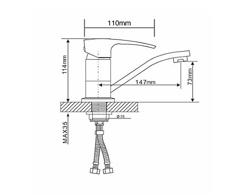 Смеситель для раковины Gappo G07 G4507 Хром