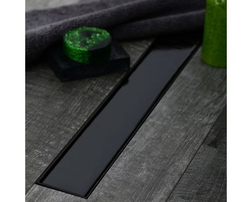 Душевой лоток Veconi Klasik Black 750 V750KB с Черной матовой решеткой / под плитку