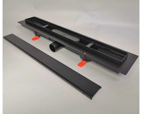 Душевой лоток Veconi Klasik Black 750 V750KB с Черной матовой решеткой / под плитку