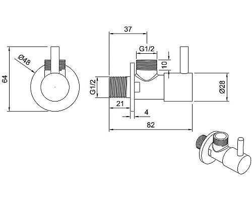 Запорный вентиль Allen Brau Priority 5.31026-31 угловой Черный матовый