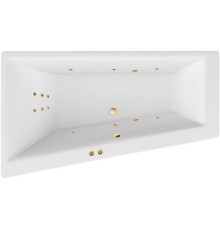 Акриловая ванна Excellent Sfera Slim 170x100 L Line Золото с гидромассажем