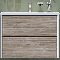 Тумба под раковину Velvex Gesso 80 tp.GES.9696.80.2Y подвесная Белая матовая Дуб сонома