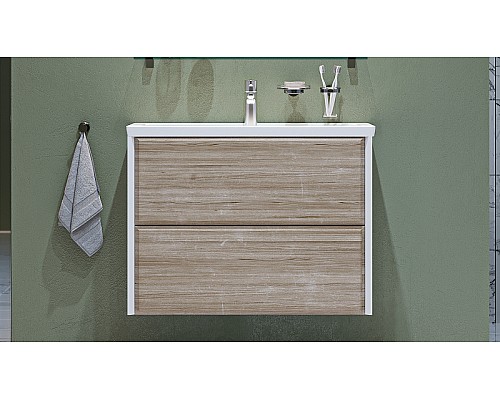 Тумба под раковину Velvex Gesso 80 tp.GES.9696.80.2Y подвесная Белая матовая Дуб сонома Тумба под раковину Velvex Gesso 80 tp.GES.9696.80.2Y подвесная Белая матовая Дуб сонома
