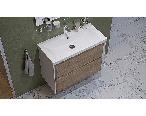 Тумба под раковину Velvex Gesso 80 tp.GES.9696.80.2Y подвесная Белая матовая Дуб сонома Тумба под раковину Velvex Gesso 80 tp.GES.9696.80.2Y подвесная Белая матовая Дуб сонома