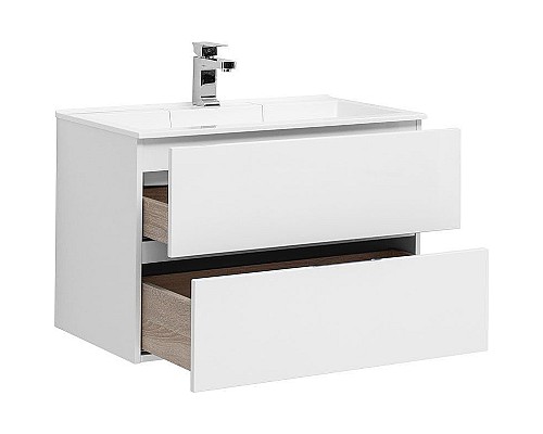 Тумба с раковиной Aquanet Алвита 80 238368 подвесная Белый глянец