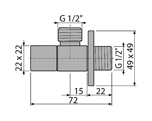 Запорный вентиль Alcaplast ARV004 угловой Хром