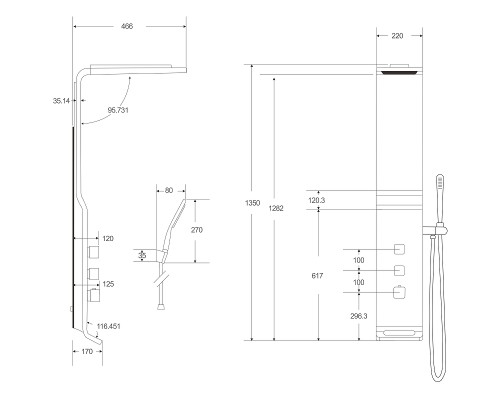 Душевая панель Ceruttispa Sella S CT8990 Серебро
