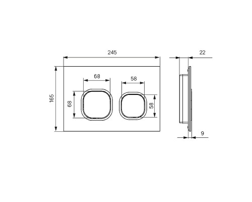 Клавиша смыва Iddis Unifix UNI04BCi77 Черная матовая Хром
