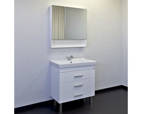 Зеркальный шкаф Comforty Никосия 80 00-00011198 Белый глянцевый