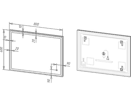 Зеркало DIWO Дмитров 80 ЗЛП117 с подсветкой с сенсорным выключателем