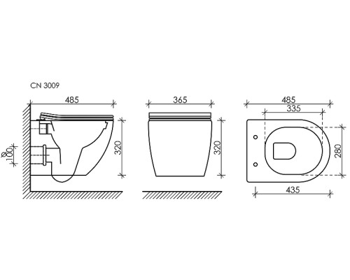 Комплект унитаза с инсталляцией Ceramicanova Forma CN3009_1001W_1000 с сиденьем Микролифт и Белой клавишей смыва