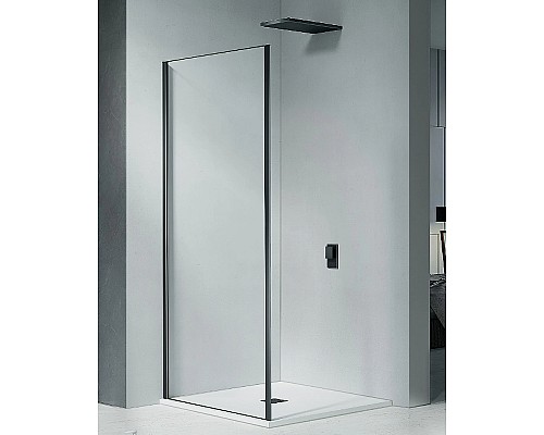 Душевая стенка Good Door Cofe SP-100-C-B 100 КФ00020 профиль Черный стекло прозрачное