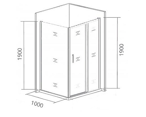 Душевая стенка Good Door Cofe SP-100-C-B 100 КФ00020 профиль Черный стекло прозрачное