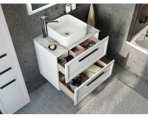 Тумба с раковиной STWORKI Эстерсунд 75 460021 подвесная Белая матовая Монте тиберио