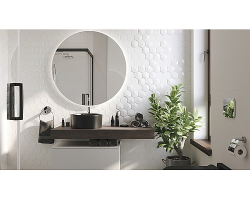 Тумба с раковиной STWORKI Ольборг 120 481989 подвесная Белая матовая Дуб карпентер