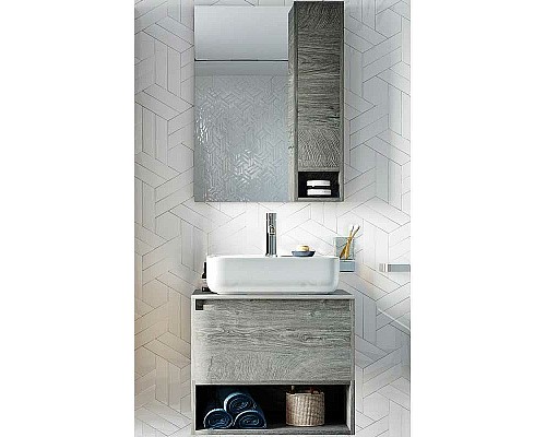 Комплект мебели для ванной STWORKI Карлстад 60 427861 подвесной Дуб рошелье