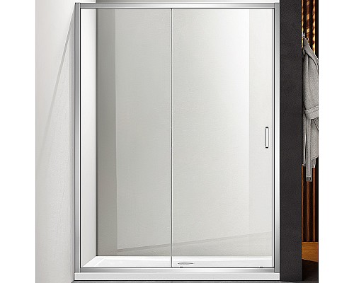 Душевая дверь Aquatek 120 AQ ARI RA 12020CH профиль Хром стекло прозрачное