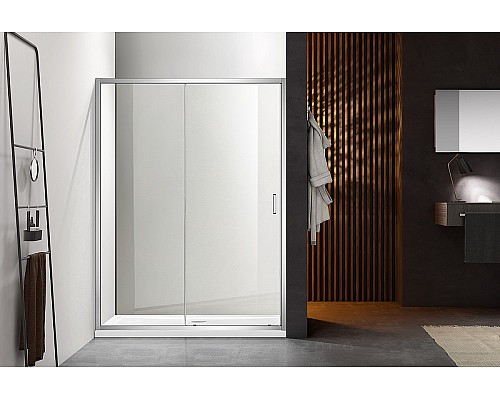 Душевая дверь Aquatek 120 AQ ARI RA 12020CH профиль Хром стекло прозрачное