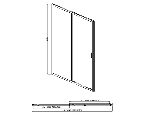 Душевая дверь Aquatek 120 AQ ARI RA 12020CH профиль Хром стекло прозрачное