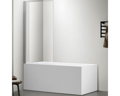 Шторка на ванну Aquatek 80х150 AQ DEL SBA 08015CH профиль Хром стекло прозрачное