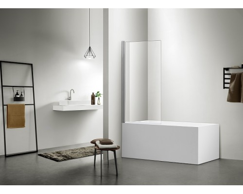 Шторка на ванну Aquatek 80х150 AQ DEL SBA 08015CH профиль Хром стекло прозрачное