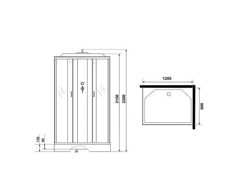 Душевая кабина Niagara Classic 120х80 NG-43285-14QP без гидромассажа