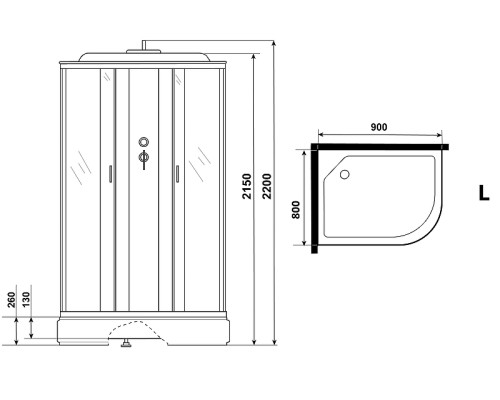 Душевая кабина Niagara Classic 90х80 L NG-33984-14LG с гидромассажем