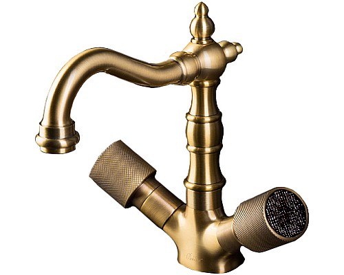 Смеситель для раковины Boheme Royal Cristal 312-Royal/CRSTBlack Бронза