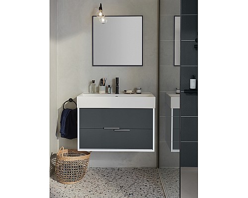 Тумба под раковину Jacob Delafon Vivienne 80 EB1667-J5-J54 подвесная Серая матовая Белая глянцевая