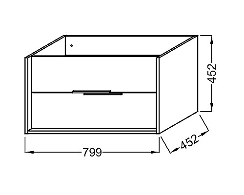 Тумба под раковину Jacob Delafon Vivienne 80 EB1667-J5-J54 подвесная Серая матовая Белая глянцевая