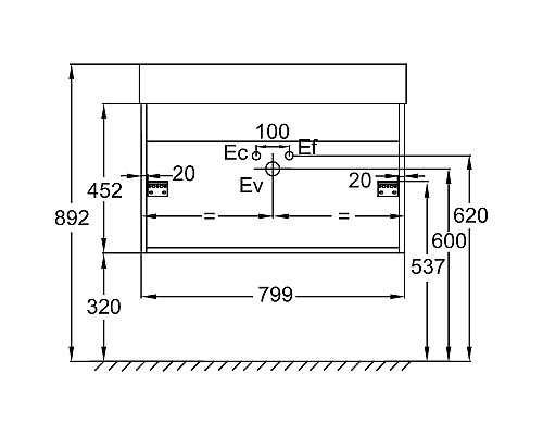 Тумба под раковину Jacob Delafon Vivienne 80 EB1667-J5-J54 подвесная Серая матовая Белая глянцевая