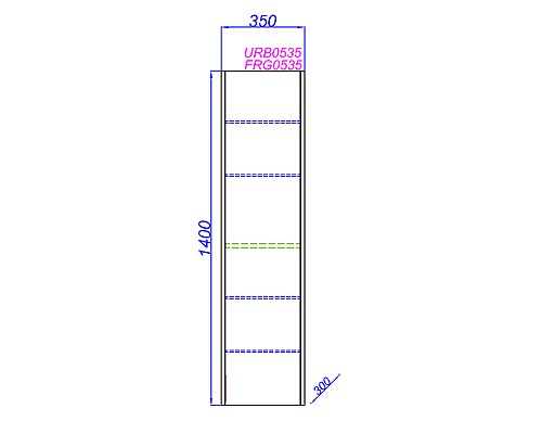 Шкаф пенал Aqwella Urban 35 URB0535W подвесной Белый