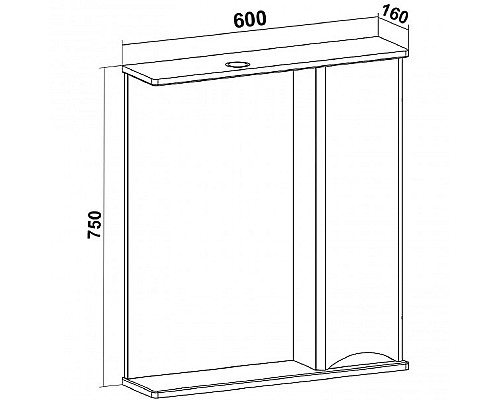 Зеркало со шкафом Runo Афина 60 00-00001207 с подсветкой Цемент