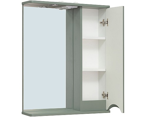 Зеркало со шкафом Runo Афина 60 00-00001207 с подсветкой Цемент