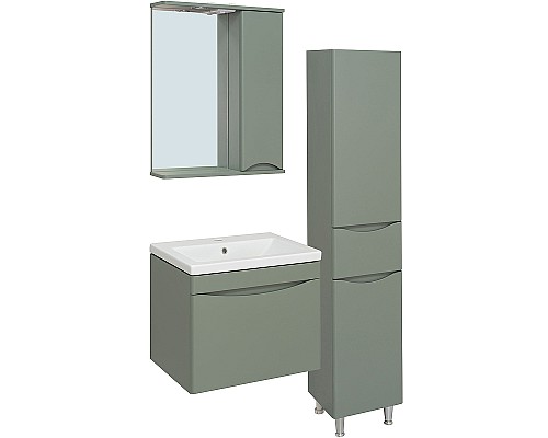 Зеркало со шкафом Runo Афина 60 00-00001207 с подсветкой Цемент