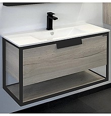 Тумба с раковиной Comforty Бонн 90 00-00011781 подвесная Дуб дымчатый