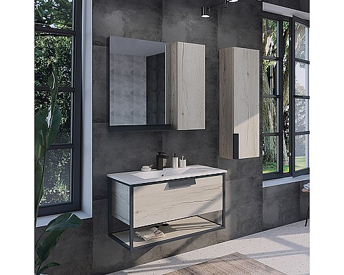 Тумба с раковиной Comforty Бонн 90 00-00011781 подвесная Дуб дымчатый