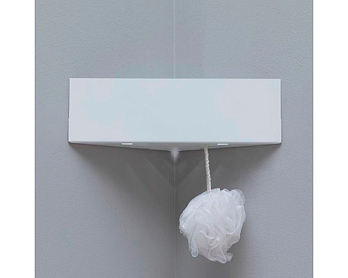 Металлическая полка Aquanet Магнум 28 302237 угловая Белая матовая