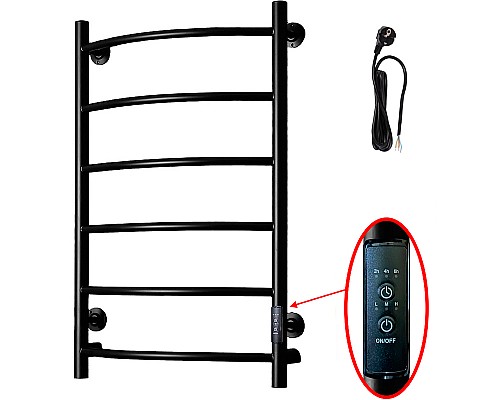 Электрический полотенцесушитель Тругор ПЭК 5 СП 80x50 Черный