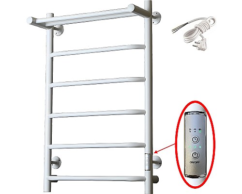 Электрический полотенцесушитель Тругор ПЭК 6П СП 80x50 с полкой Белый