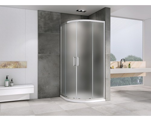 Душевой уголок Abber Schwarzer Diamant 80x80 профиль Хром стекло матовое
