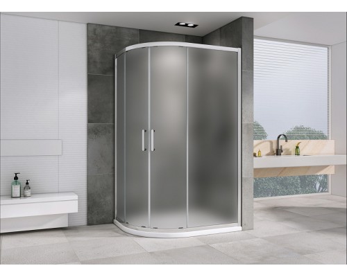 Душевой уголок Abber Schwarzer Diamant 120x90 профиль Хром стекло матовое