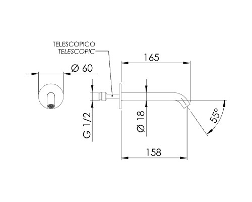 Излив для смесителя Remer X-Style 91XBG Золото брашированное