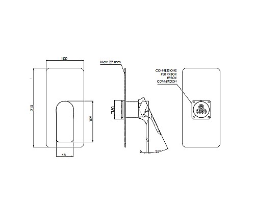 Смеситель для душа Remer Infinity I30KBNO Черный матовый