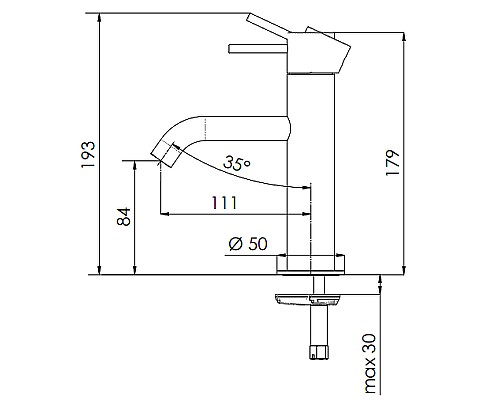 Смеситель для раковины Remer X Style Inox SSX12 Нержавеющая сталь
