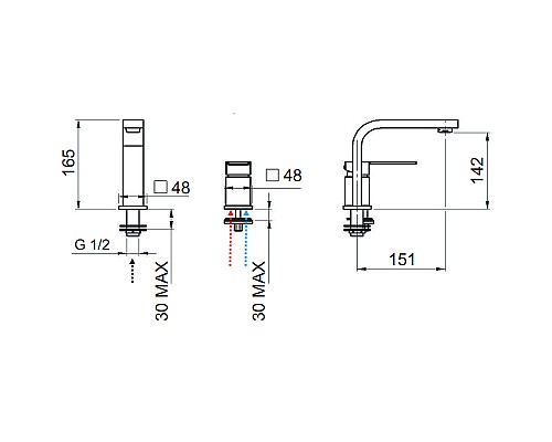 Смеситель для раковины Remer Qubica Q57 Хром