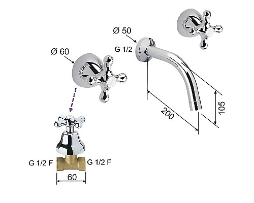 Смеситель для раковины Remer Liberty 10LI Хром